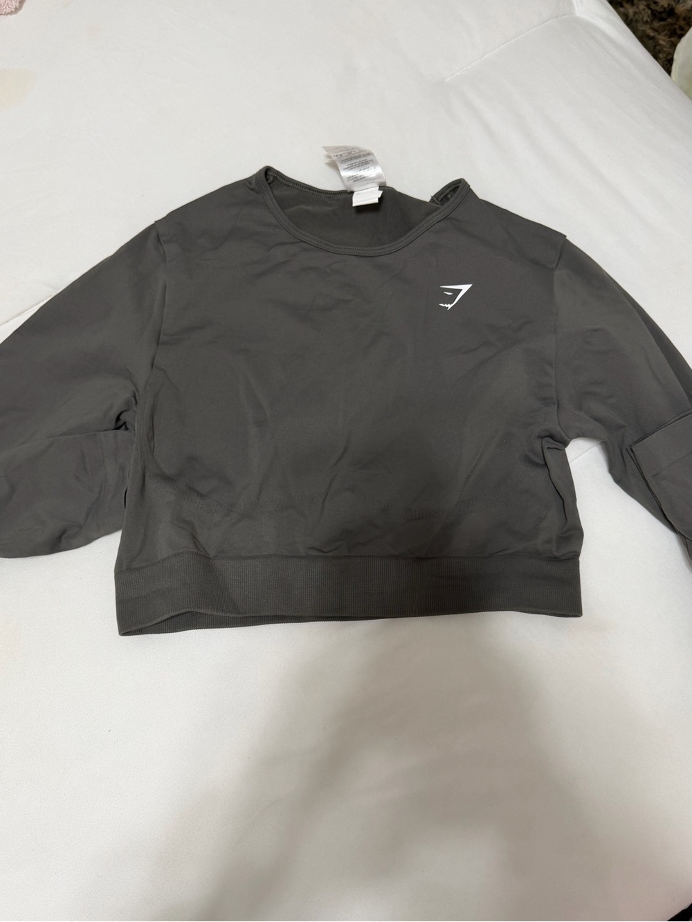 Gymshark Women's Cropped long sleeve - Charcoal Gray